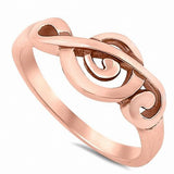 Music Note Ring Band 925 Sterling Silver Choose color