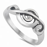 Music Note Ring Band 925 Sterling Silver Choose color