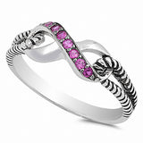 Cable Twisted Braided Design Split Shank Infinity Ring 925 Sterling Silver Choose Color