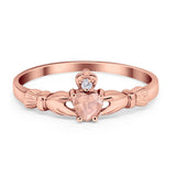 Claddagh Heart Promise Ring Simulated Cubic Zirconia 925 Sterling Silver