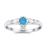 Claddagh Heart Promise Ring Simulated Cubic Zirconia 925 Sterling Silver