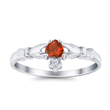 Claddagh Heart Promise Ring Simulated Cubic Zirconia 925 Sterling Silver