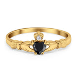 Claddagh Heart Promise Ring Simulated Cubic Zirconia 925 Sterling Silver