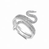 Snake Ring Round Cubic Zirconia 925 Sterling Silver Choose color