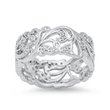 10mm Fashion Band 925 Sterling Silver Round CZ Choose Color - Blue Apple Jewelry