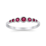 Half Eternity Petite Dainty Wedding Band Ring Simulated CZ 925 Sterling Silver