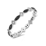 Full Eternity Wedding Band Ring Round Shape Cubic Zirconia 925 Sterling Silver - Blue Apple Jewelry