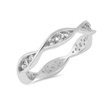 4mm Full Eternity Band Ring Fashion Twisted Crisscross Round 925 Sterling Silver