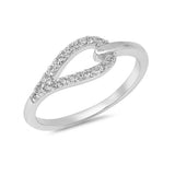 Fashion Ring Round Cubic Zirconia 925 Sterling Silver - Blue Apple Jewelry