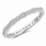 2mm Full Eternity Stackable Wedding Band Ring Round 925 Sterling Silver