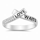 Love Waits Ring Round Cubic Zirconia 925 Sterling Silver