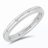 3mm Groove Inlay Band Ring Round 925 Sterling Silver