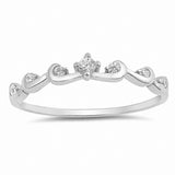 Fashion Swirl Filigree Ring Round Cubic Zirconia 925 Sterling Silver