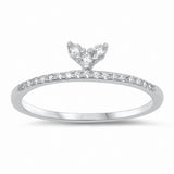Fashion Midi Ring Round Cubic Zirconia 925 Sterling Silver Choose Color