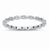 2mm Full Eternity Art Deco Wedding Band Ring Round 925 Sterling Silver Choose Color