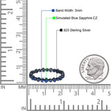 Stackable 2.5mm Full Eternity Art Deco Wedding Band Ring 925 Sterling Silver