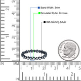 Stackable 2.5mm Full Eternity Art Deco Wedding Band Ring 925 Sterling Silver