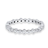 Stackable 2.5mm Full Eternity Art Deco Wedding Band Ring 925 Sterling Silver
