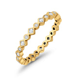 Stackable 2.5mm Full Eternity Art Deco Wedding Band Ring 925 Sterling Silver
