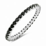 Full Eternity Stackable Wedding Band Ring 925 Sterling Silver