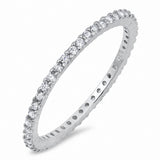 1.5mm Stackable Band Ring Full Eternity Round 925 Sterling Silver Choose Color