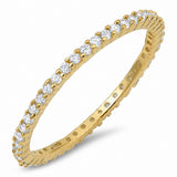 1.5mm Stackable Band Ring Full Eternity Round 925 Sterling Silver Choose Color
