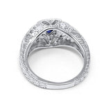 Antique Style Wedding Ring Round Simulated Cubic Zirconia 925 Sterling Silver