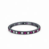 Eternity Wedding Art Deco Round Ring Simulated Cubic Zirconia 925 Sterling Silver