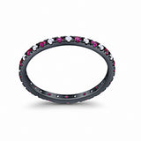 Eternity Wedding Art Deco Round Ring Simulated Cubic Zirconia 925 Sterling Silver