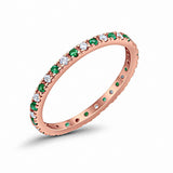 Eternity Wedding Art Deco Round Ring Simulated Cubic Zirconia 925 Sterling Silver