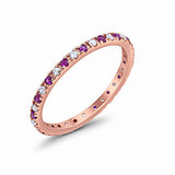 Eternity Wedding Art Deco Round Ring Simulated Cubic Zirconia 925 Sterling Silver
