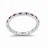 Eternity Wedding Art Deco Round Ring Simulated Cubic Zirconia 925 Sterling Silver