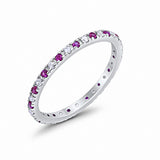 Eternity Wedding Art Deco Round Ring Simulated Cubic Zirconia 925 Sterling Silver