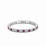 Eternity Wedding Art Deco Round Ring Simulated Cubic Zirconia 925 Sterling Silver