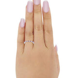 Eternity Wedding Art Deco Round Ring Simulated Cubic Zirconia 925 Sterling Silver