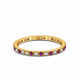 Eternity Wedding Art Deco Round Ring Simulated Cubic Zirconia 925 Sterling Silver