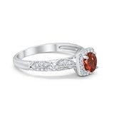Halo Art Deco Wedding Ring Simulated Cubic Zirconia 925 Sterling Silver