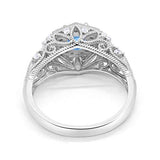Fancy Art Deco Wedding Ring 925 Sterling Silver Round Simulated Cubic Zirconia