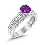 Art Deco Two-Piece Engagement Ring Simulated CZ Sterling Silver