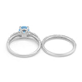 Art Deco Two-Piece Engagement Ring Simulated CZ Sterling Silver