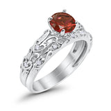 Art Deco Two-Piece Engagement Ring Simulated CZ Sterling Silver