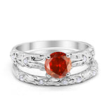 Art Deco Two-Piece Engagement Ring Simulated CZ Sterling Silver