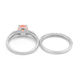 Art Deco Two-Piece Engagement Ring Simulated CZ Sterling Silver