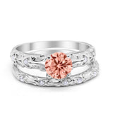 Art Deco Two-Piece Engagement Ring Simulated CZ Sterling Silver