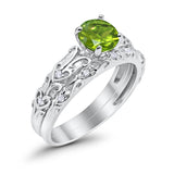 Art Deco Two-Piece Engagement Ring Simulated CZ Sterling Silver