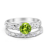Art Deco Two-Piece Engagement Ring Simulated CZ Sterling Silver