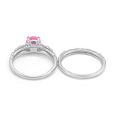 Art Deco Two-Piece Engagement Ring Simulated CZ Sterling Silver