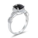 Art Deco Halo Infinity Engagement Wedding Ring Round Cubic Zirconia Solid 925 Sterling Silver Choose Color