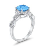Art Deco Halo Infinity Engagement Wedding Ring Round Cubic Zirconia Solid 925 Sterling Silver Choose Color