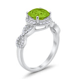 Art Deco Halo Infinity Engagement Wedding Ring Round Cubic Zirconia Solid 925 Sterling Silver Choose Color
